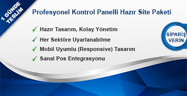 Profesyonel Kontrol Panelli Hazır Site Paketi